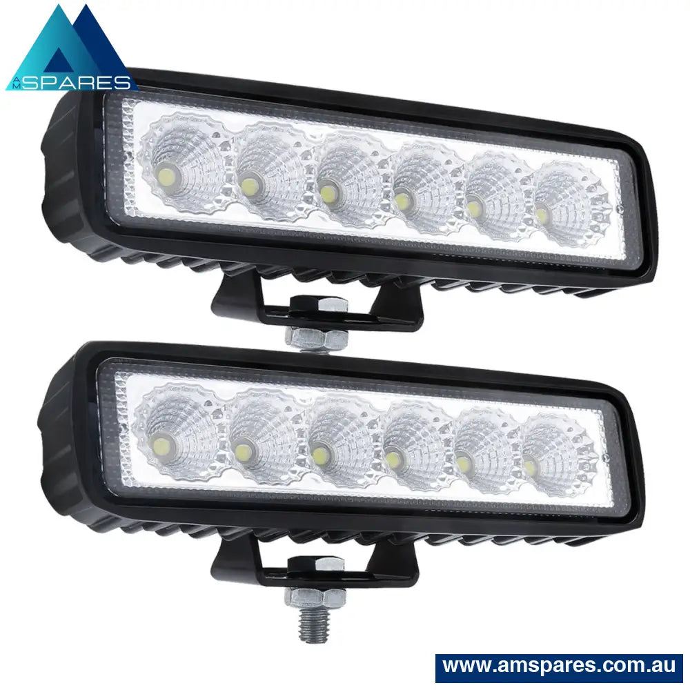 2 X 6Inch 18W Led Work Light Bar Driving Lamp Flood Truck Offroad Mining Ute 4Wd Auto Accessories >