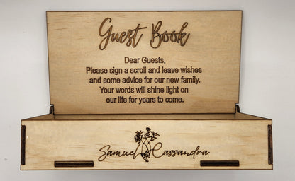 Handmade Laser Engraved Guest Book Box