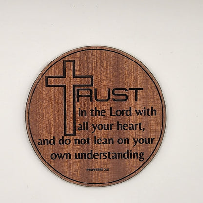 Inspirational Coaster Set - Trust in the Lord (Cedar)