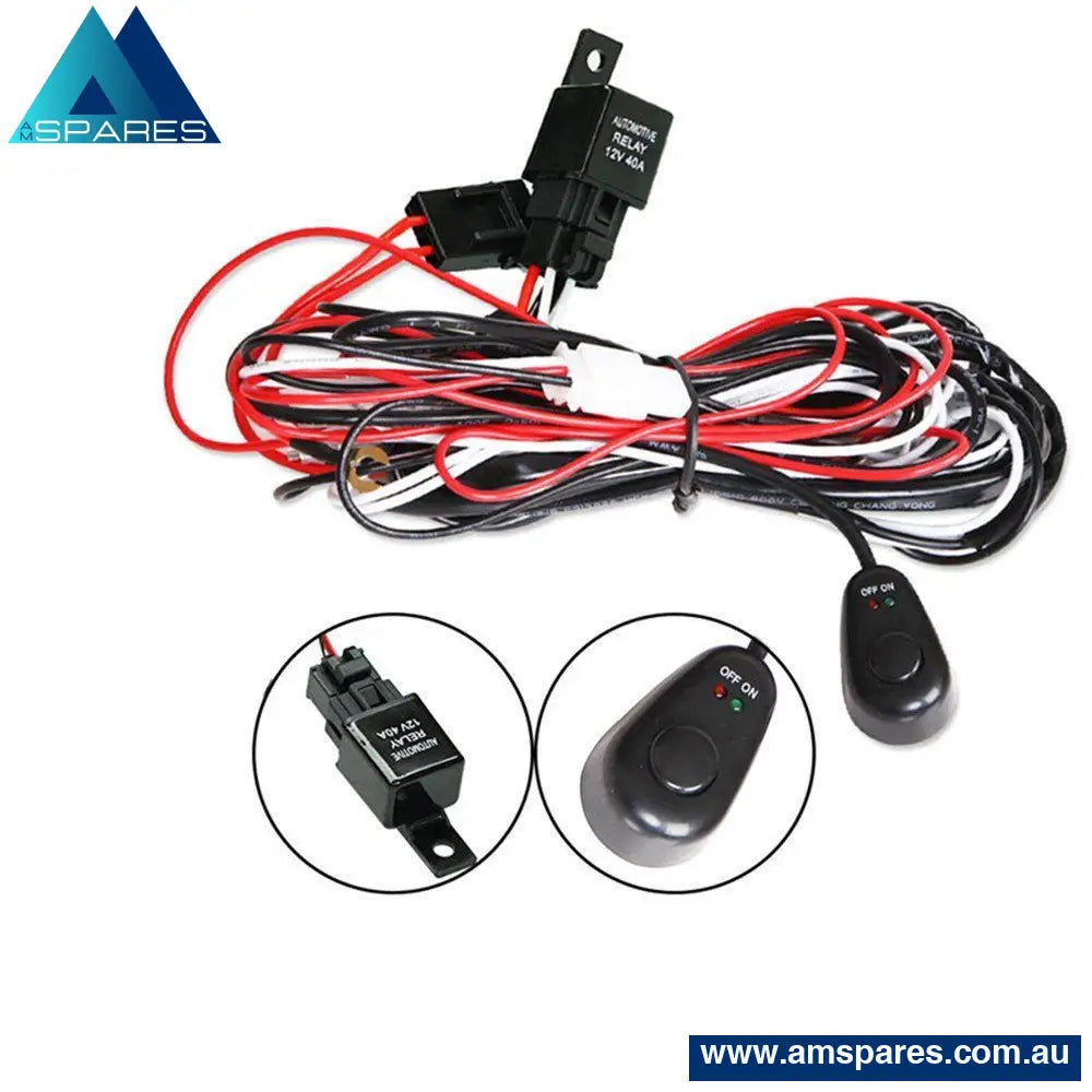 2Way Led Universal Driving Light Wiring Loom Harness 12V 24V 40A Relay Switch Auto Accessories >