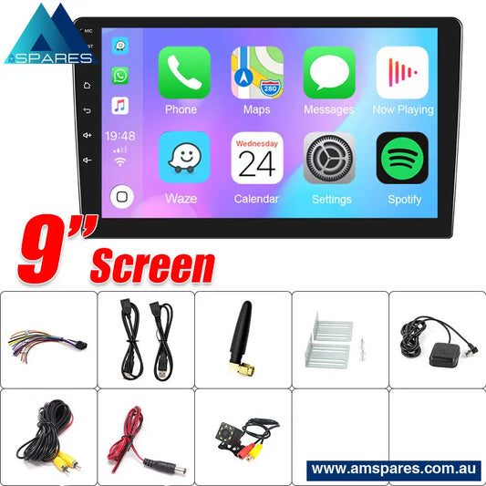 9’ Car Radio 2 Din Gps Fm Rds Wifi W/ Rear Camera For Android Auto Ios Carplay Accessories > Others
