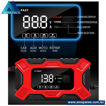 Car Battery Charger 12V 6A Model Lcd Smart Repair Boat Caravan Truck Auto Accessories > Others