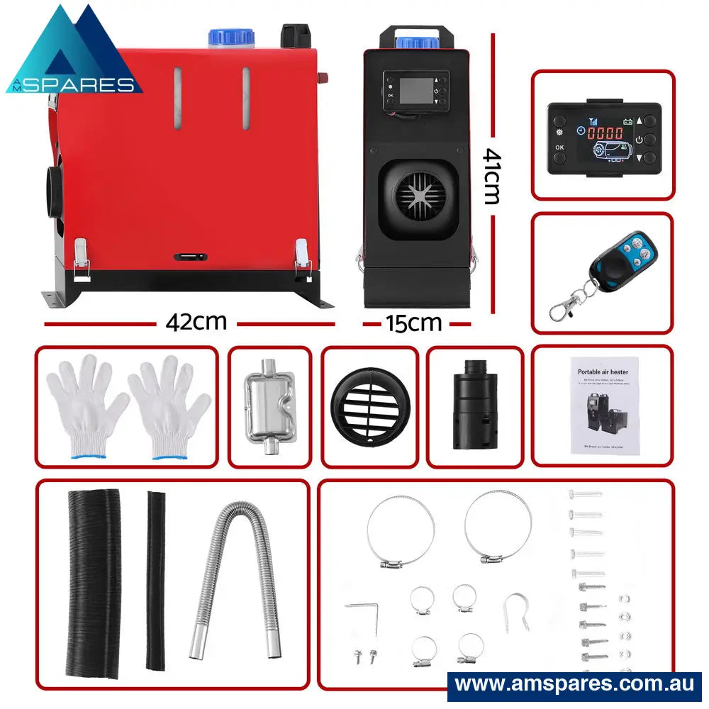 Diesel Heater 12V 5Kwwith Remote Control Lcd Display 8L Fuel Tank Quick Heat Auto Accessories >