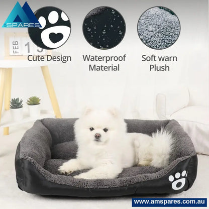 Floofi Pet Bed Square Xl Size (Black + Dark Grey) Care > Dog Supplies
