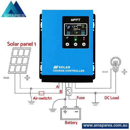 Giantz 40A Mppt Solar Charge Controller Auto 12V/24V/36V/48V Battery Regulator Electronics >