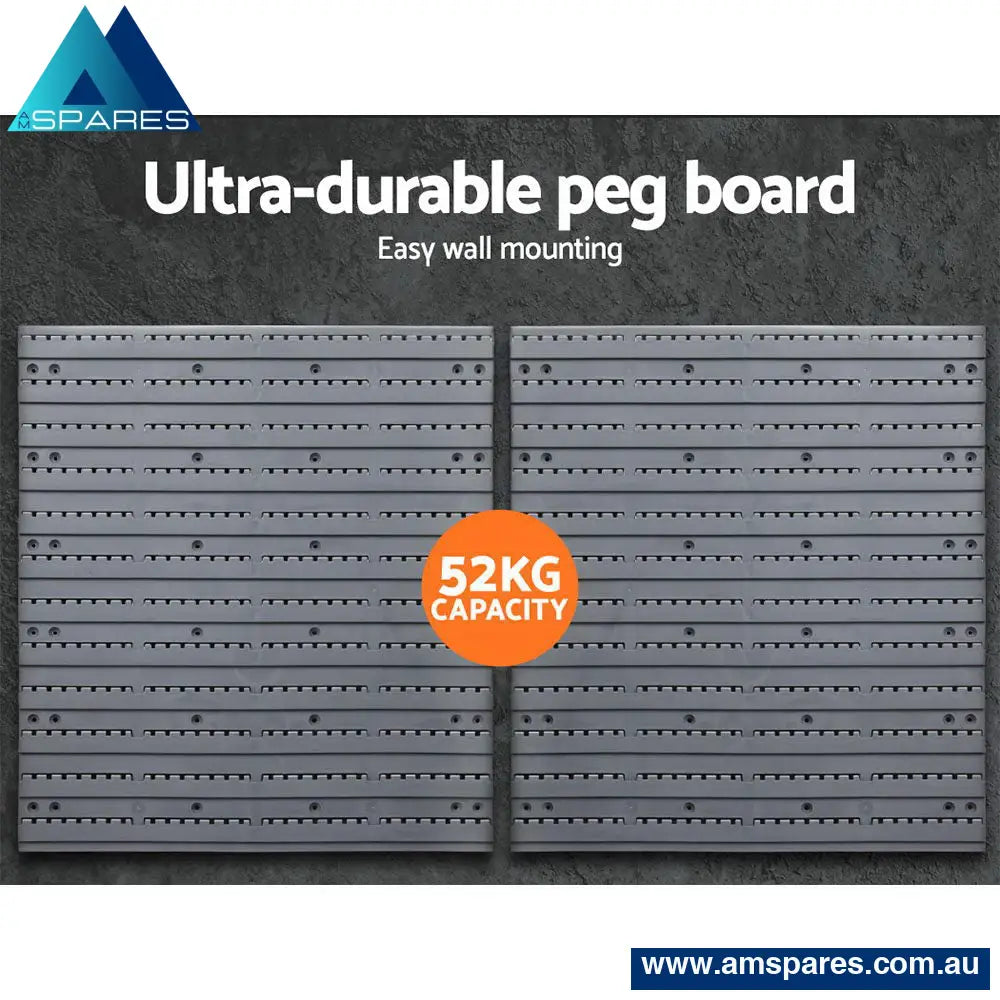 Giantz 44 Storage Bin Rack Wall Mounted Peg Board Tools >