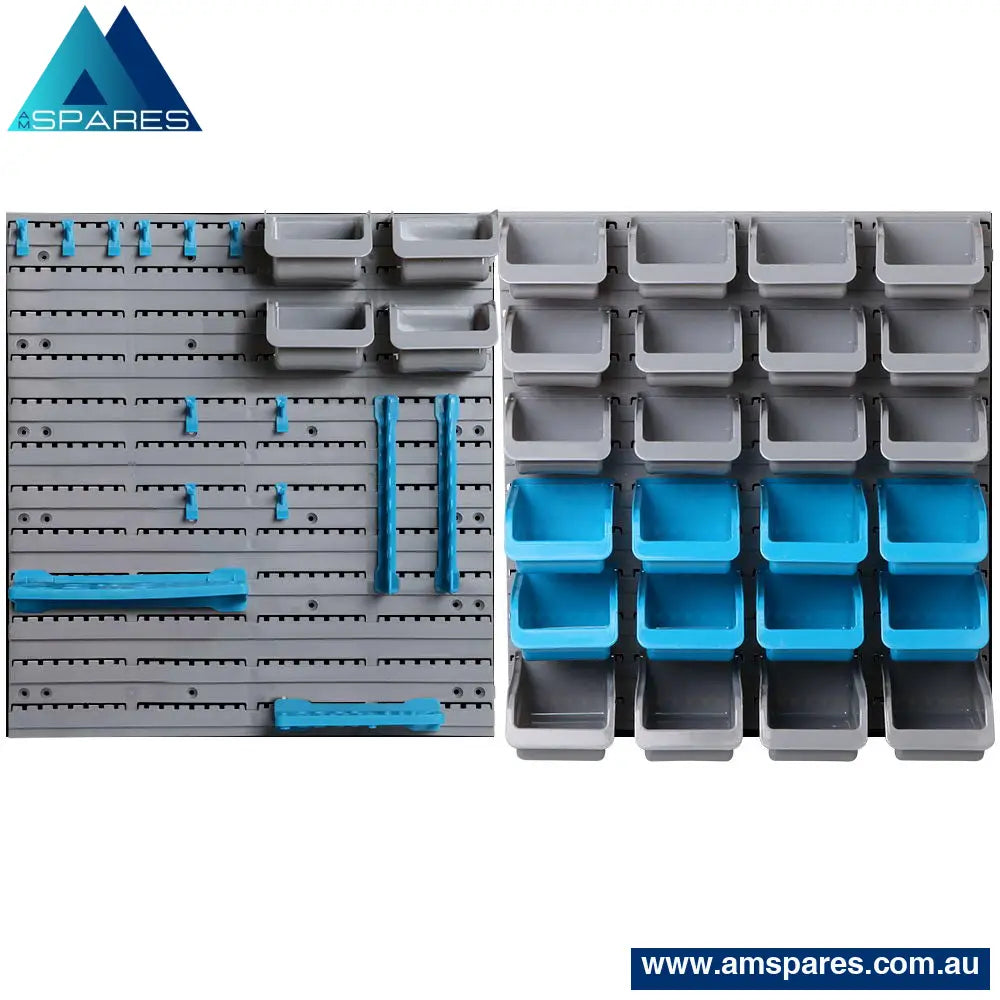 Giantz 44 Storage Bin Rack Wall Mounted Peg Board Tools >