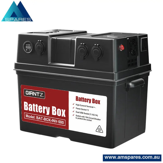 Giantz Battery Box 500W Inverter Deep Cycle Portable Caravan Camping Usb Auto Accessories > Others