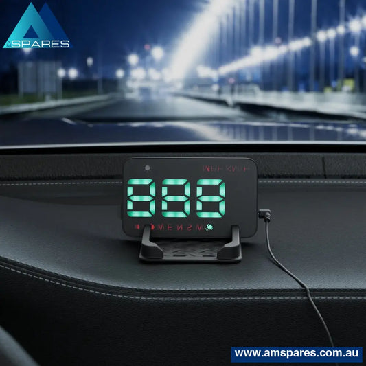 Giantz Universal Car Digital Gps Speedometer Hud Display Overspeed Warning Alarm 2 Modes Auto