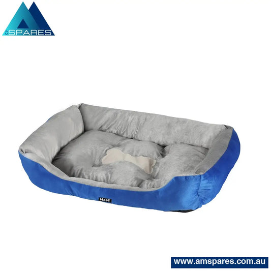 I.pet Pet Bed Dog Cat Calming Soft Mat Sleeping Comfy Plush Cave Washable Blue Care > Supplies
