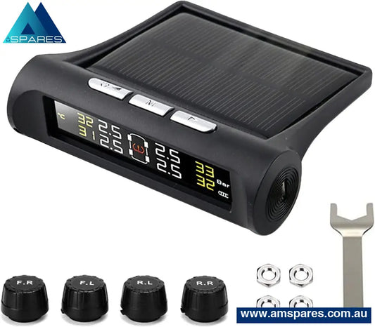 Rynomate Tire Pressure Monitoring System External Solar 4 Sensor - Black Home & Garden > Travel