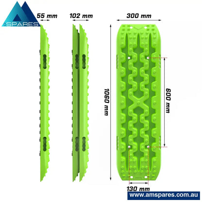 X-Bull 2Pcs Recovery Tracks Snow Mud Tracks 4Wd With 4Pc Mounting Bolts Green Auto Accessories > &