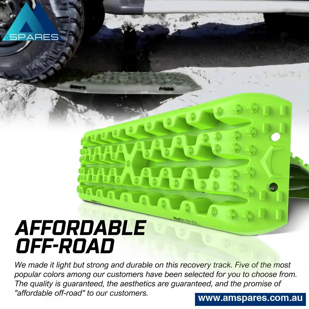X-Bull 2Pcs Recovery Tracks Snow Mud Tracks 4Wd With 4Pc Mounting Bolts Green Auto Accessories > &