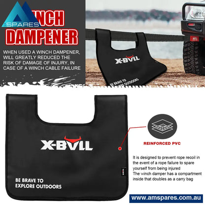 X-Bull Recovery Kit Kinetic Rope Snatch Strap / 2Pcs Tracks 4Wd Gen2.0 Auto Accessories > &