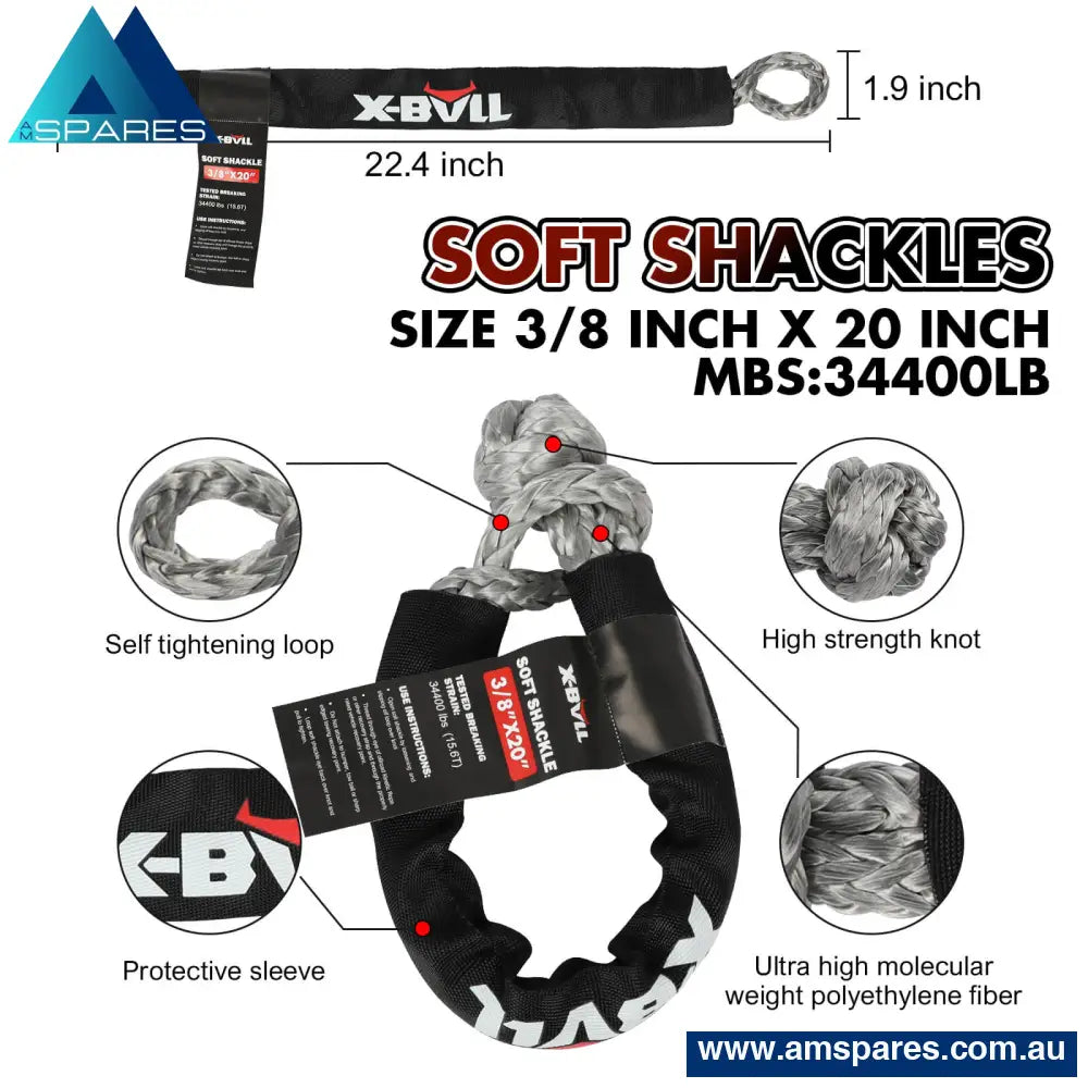 X-Bull Recovery Kit Kinetic Rope With Hitch Receiver 5T Auto Accessories > 4Wd &